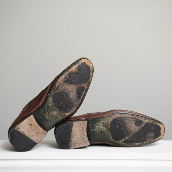 MEZLAN Brown Woven Leather Horse bit Loafers Men's Sz 13 Two Tone RARE!! - Picture 7 of 7